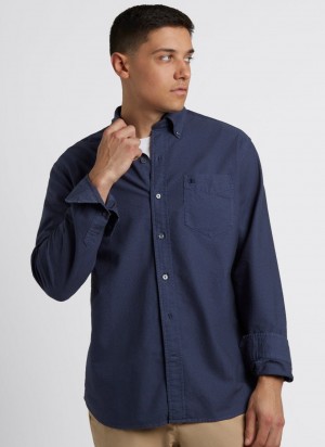 Ben Sherman Beatnik Oxford Garment Dye Shirts Indigo | 894321-KCX