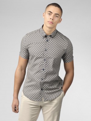 Ben Sherman Block Geo Shirts Grey | 561932-GSD