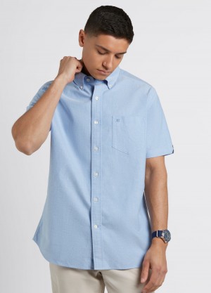 Ben Sherman Brighton Oxford Organic Shirts Blue | 427960-BDF