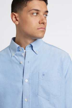 Ben Sherman Brighton Oxford Organic Shirts Blue | 583406-YUX