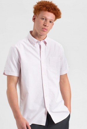 Ben Sherman Brighton Oxford Shirts Pink Stripes | 071253-NBQ