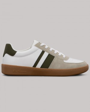 Ben Sherman Hyde Olive Stripe Sneakers White | 375480-FTM