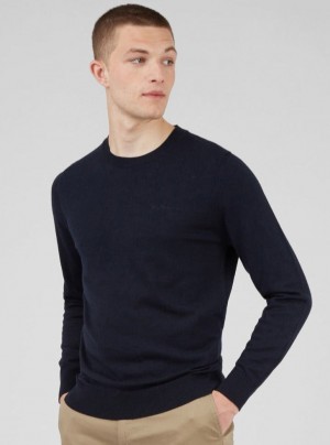 Ben Sherman Signature Crewneck Knitwear Navy | 456290-IFV