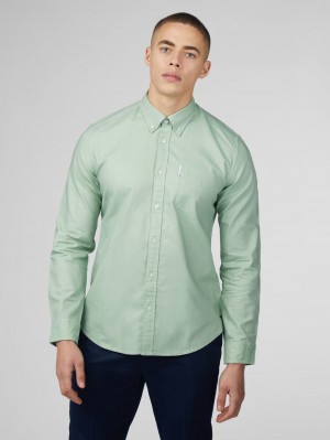 Ben Sherman Signature Oxford Shirts Green | 410356-SIK