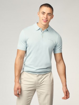 Ben Sherman Signature Short Sleeve Polo Knitwear Blue | 825910-YZW