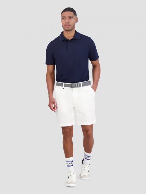 Ben Sherman Solid Air Pique Sports Fit Polo Shirts Navy | 489762-VFB