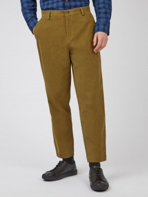 Ben Sherman Tapered Corduroy Pants Brown | 437129-TMS