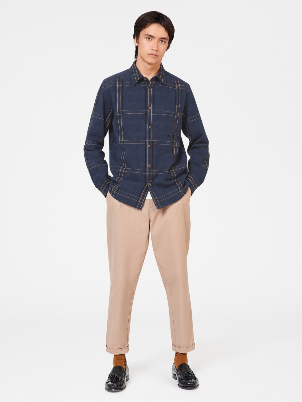 Ben Sherman B by Ben Sherman Indigo Check Shirts Indigo | 564098-JUT