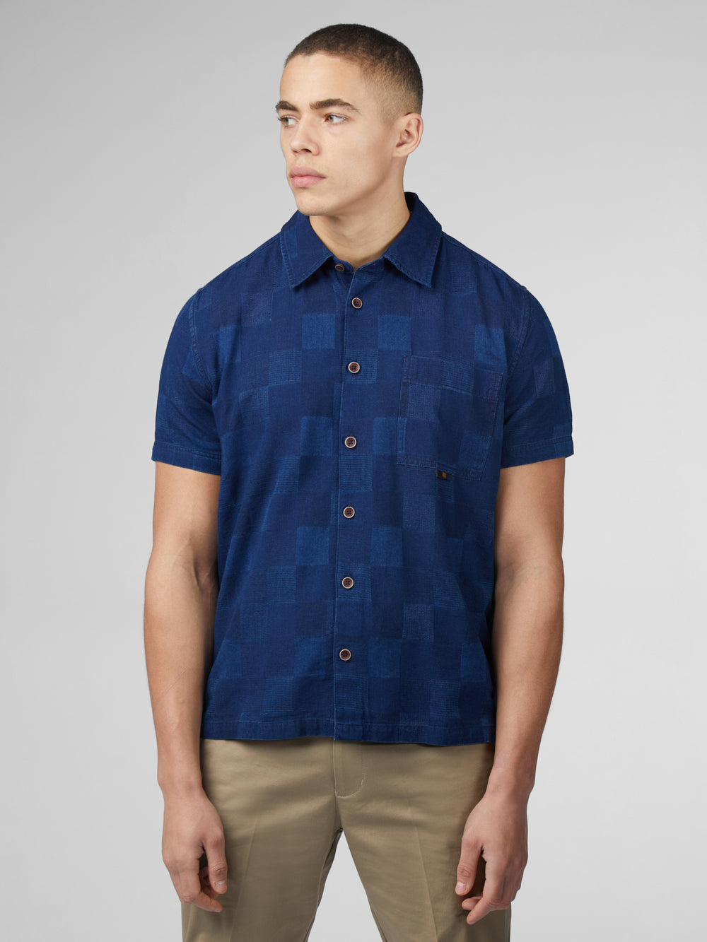 Ben Sherman B by Ben Sherman Indigo Check Shirts Navy | 182574-VHG