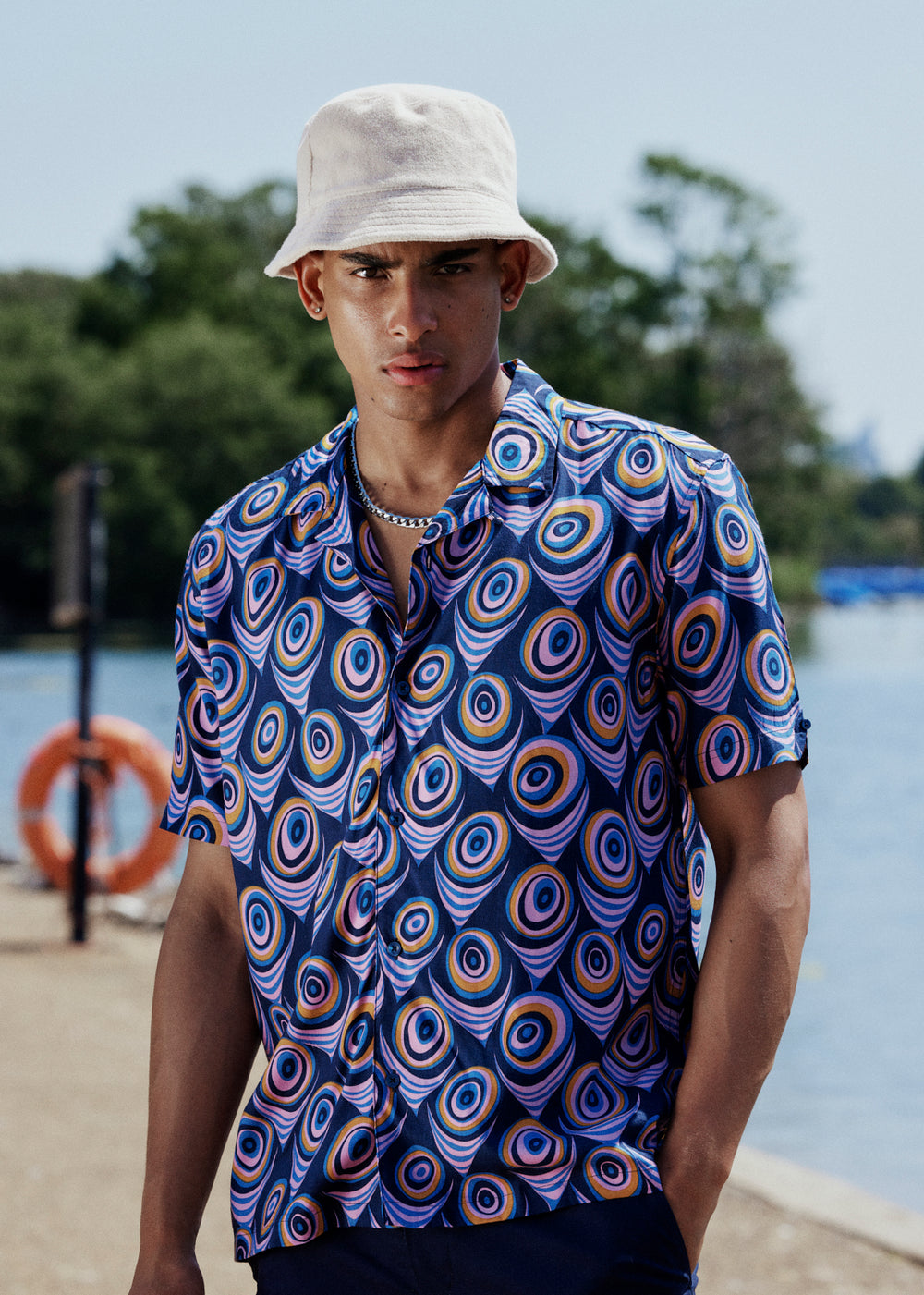 Ben Sherman B by Ben Sherman Psychedelic Print Shirts Purple | 675804-OXD