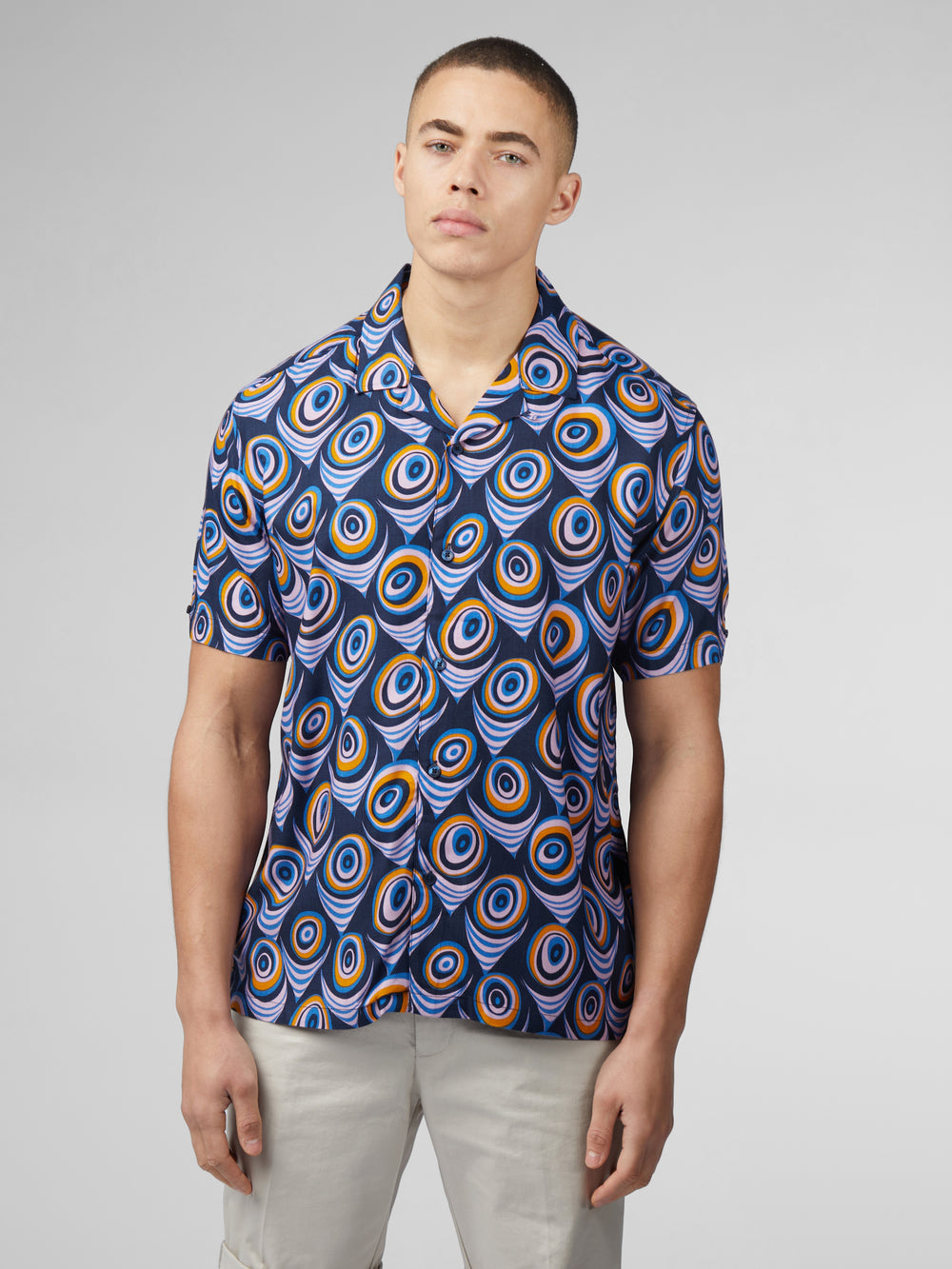 Ben Sherman B by Ben Sherman Psychedelic Print Shirts Purple | 675804-OXD