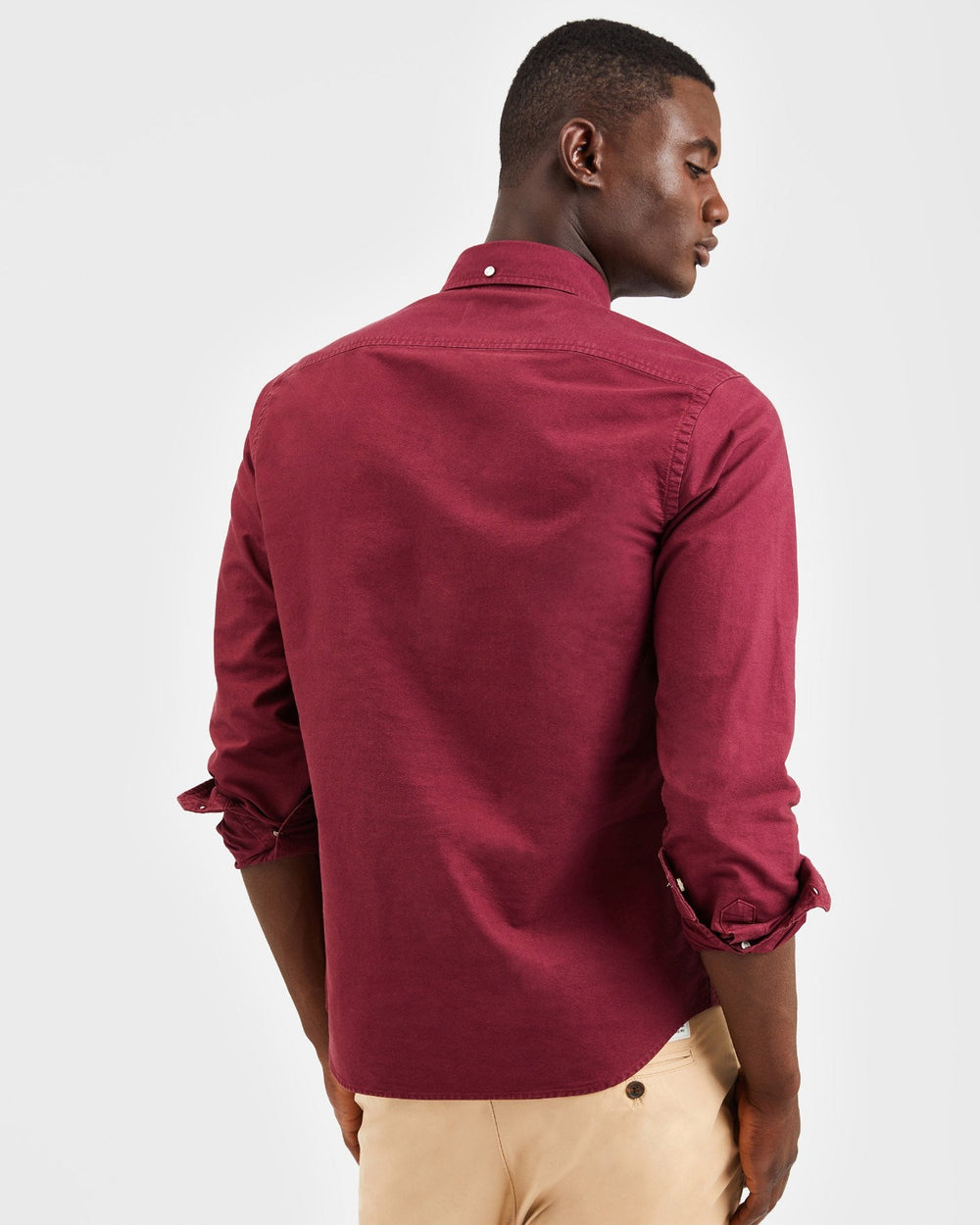 Ben Sherman Beatnik Oxford Garment Dye Shirts Burgundy | 382194-EYQ