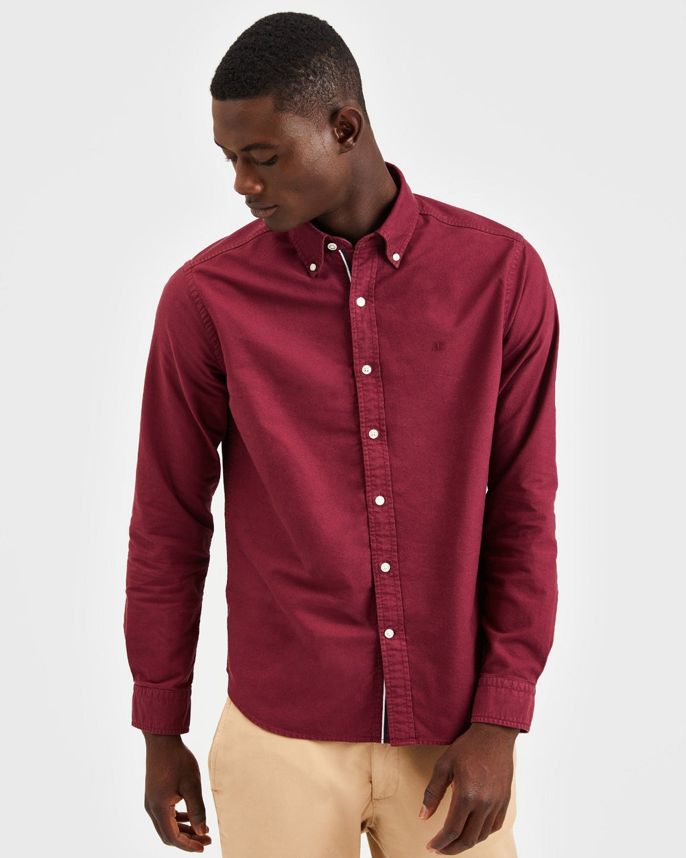 Ben Sherman Beatnik Oxford Garment Dye Shirts Burgundy | 382194-EYQ