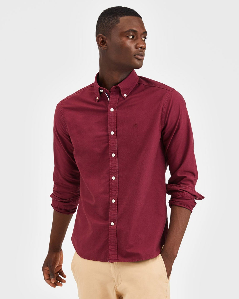 Ben Sherman Beatnik Oxford Garment Dye Shirts Burgundy | 382194-EYQ