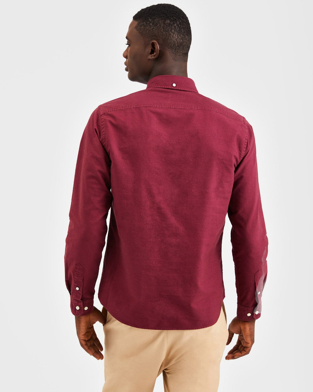 Ben Sherman Beatnik Oxford Garment Dye Shirts Burgundy | 382194-EYQ