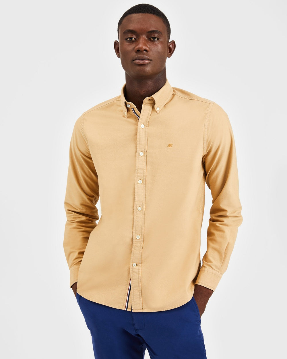 Ben Sherman Beatnik Oxford Garment Dye Shirts Khaki | 695284-KZV