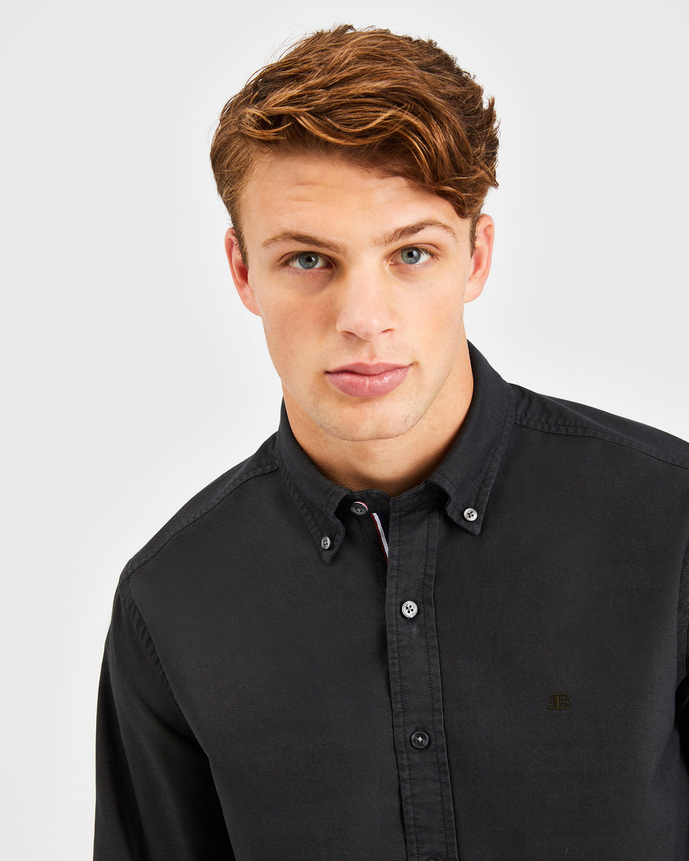 Ben Sherman Beatnik Oxford Garment Dye Shirts Black | 019328-ZVS