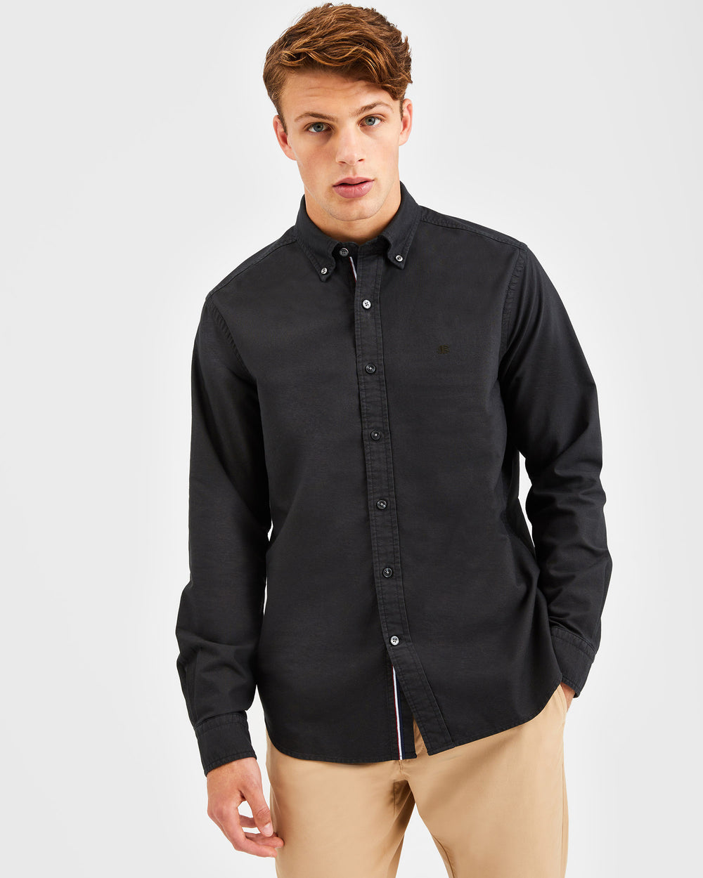 Ben Sherman Beatnik Oxford Garment Dye Shirts Black | 019328-ZVS