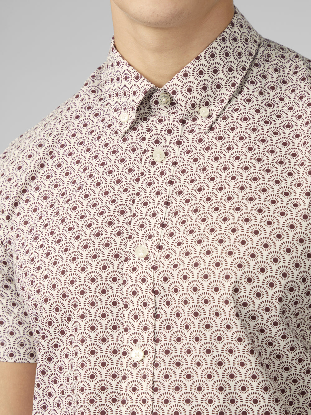 Ben Sherman Block Geo Shirts Dark Red | 075438-IEV