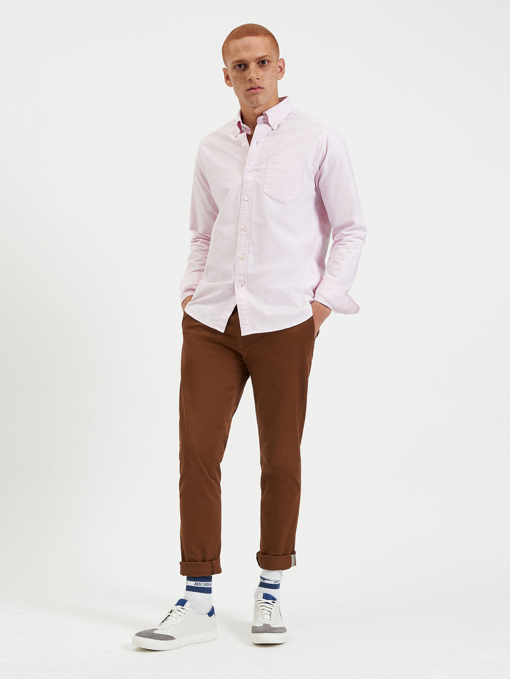 Ben Sherman Brighton Oxford Organic Shirts Pink | 847239-NXA