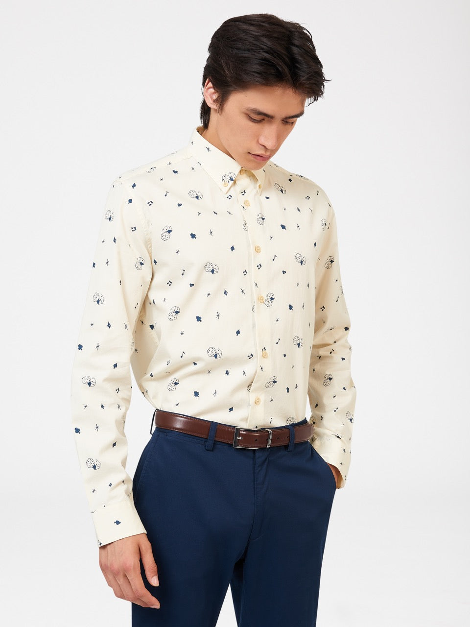 Ben Sherman Conversational Icon Shirts White | 280749-VNS