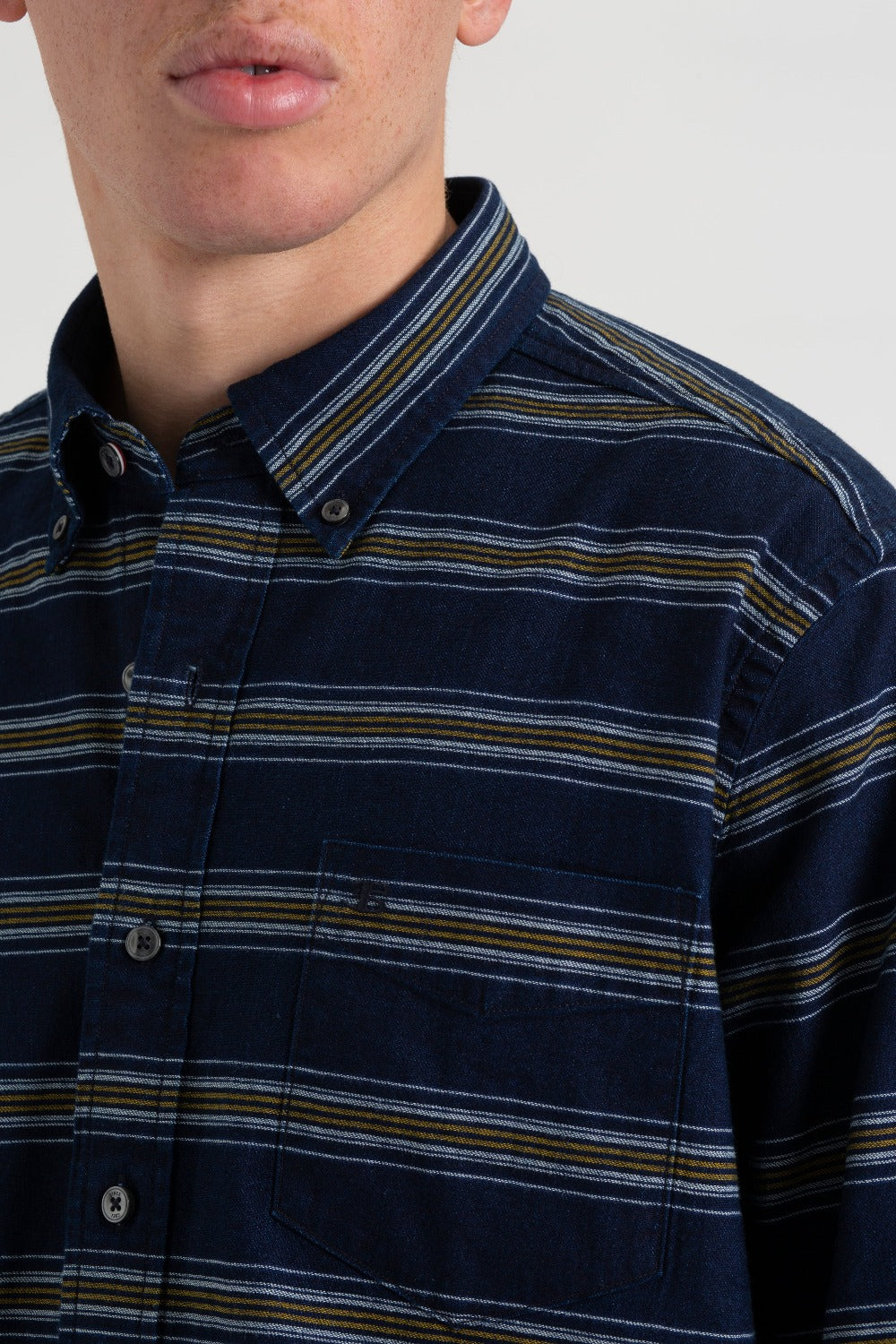 Ben Sherman Dalston Blues Long Sleeve Indigo Stripe Shirts Indigo | 032816-HRE