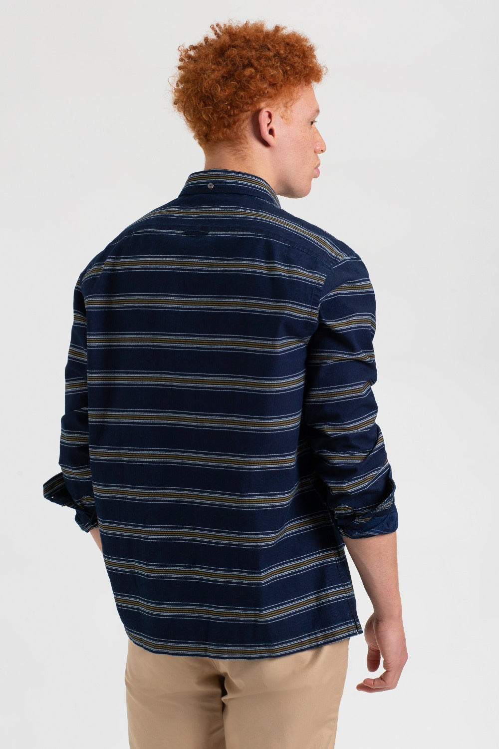 Ben Sherman Dalston Blues Long Sleeve Indigo Stripe Shirts Indigo | 032816-HRE