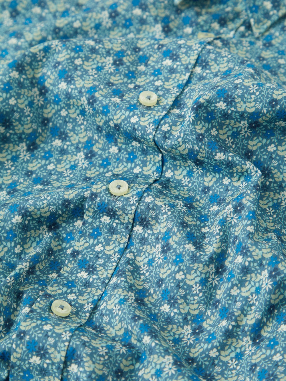 Ben Sherman Floral Print Long-Sleeve Shirts Blue Grey | 823549-WZY