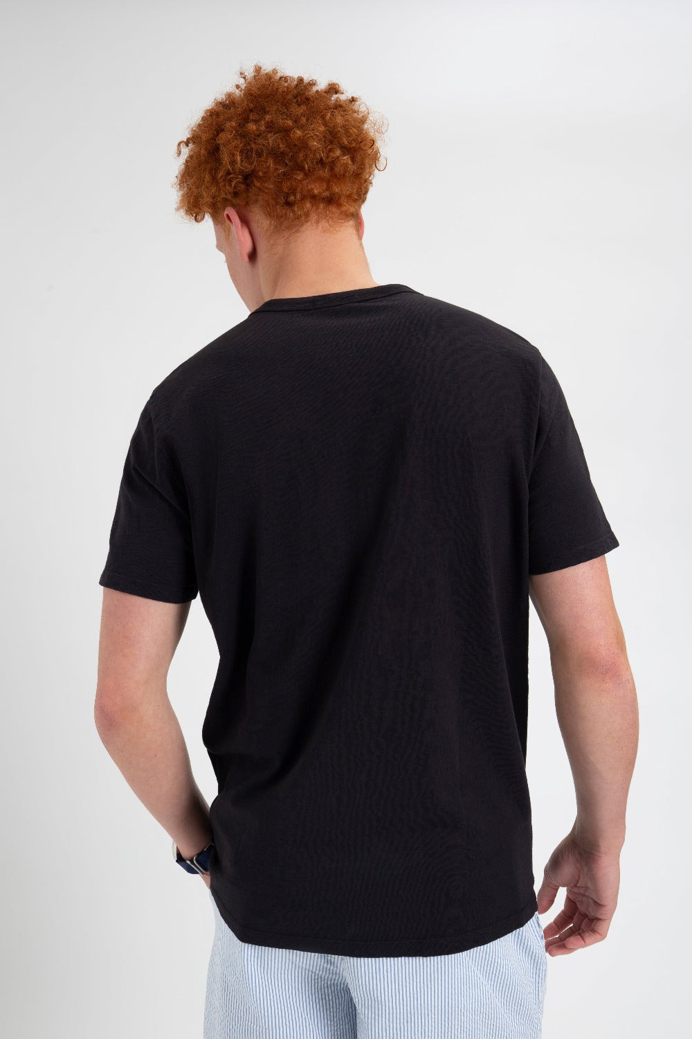 Ben Sherman Garment Dye Beatnik T-Shirt Black | 039576-WUD