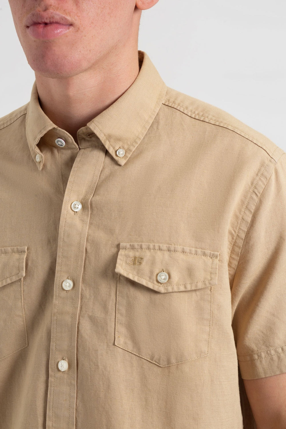 Ben Sherman Garment Dye Linen Shirts Brown | 765421-XCT