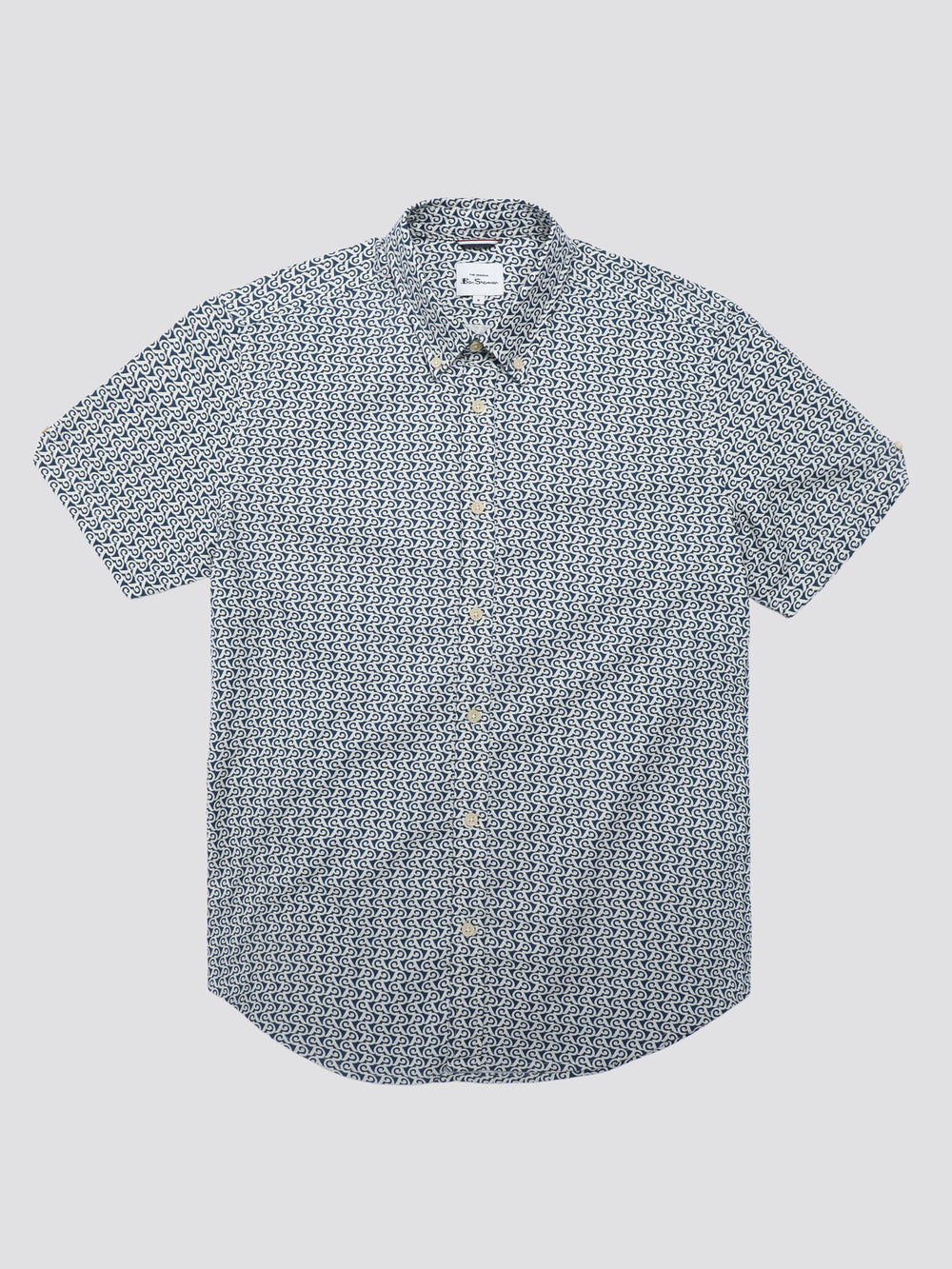 Ben Sherman Geo Wave Denim Shirts Blue | 290657-UHF