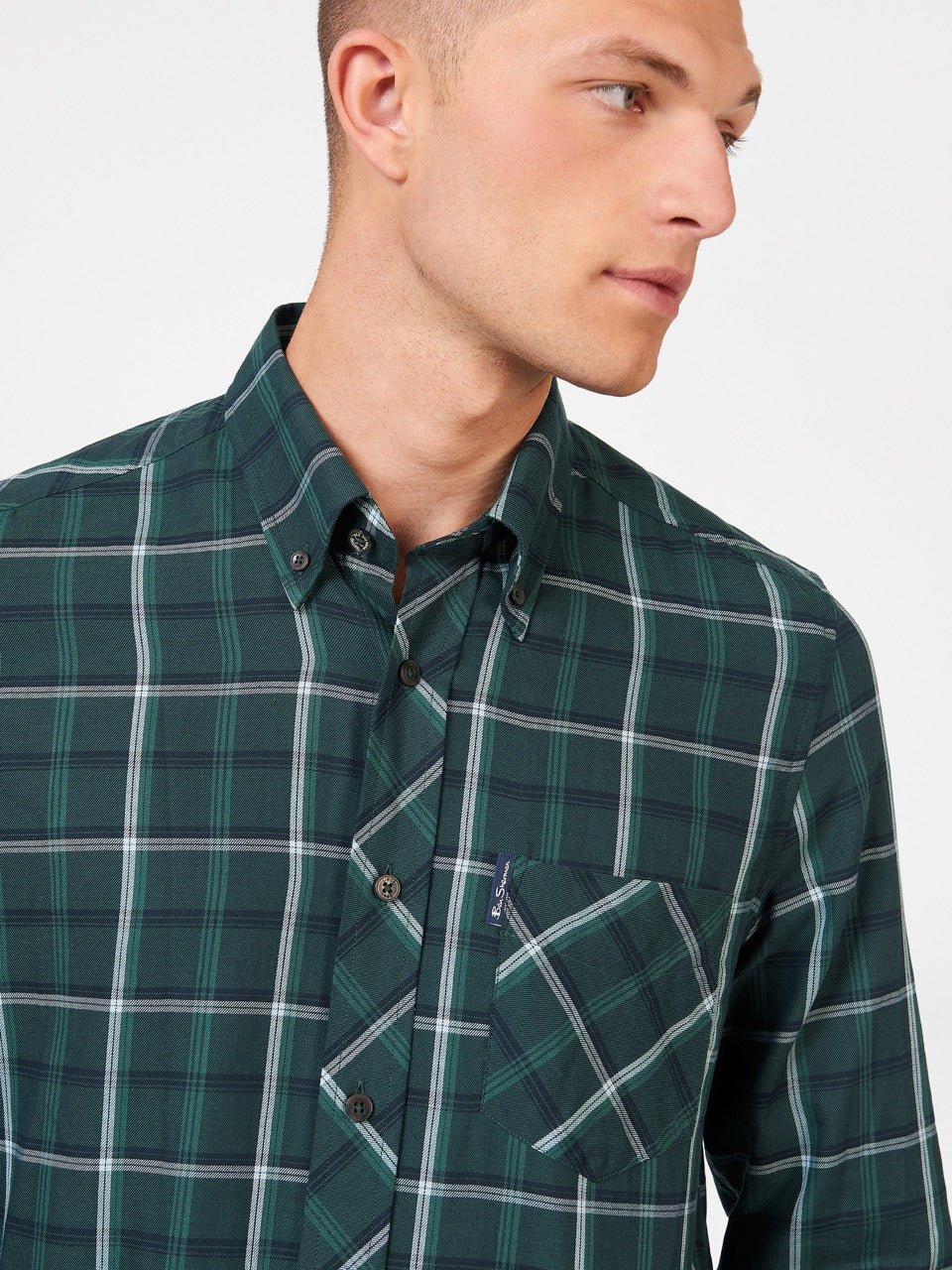 Ben Sherman Grid Check Shirts Green | 907451-ZDA