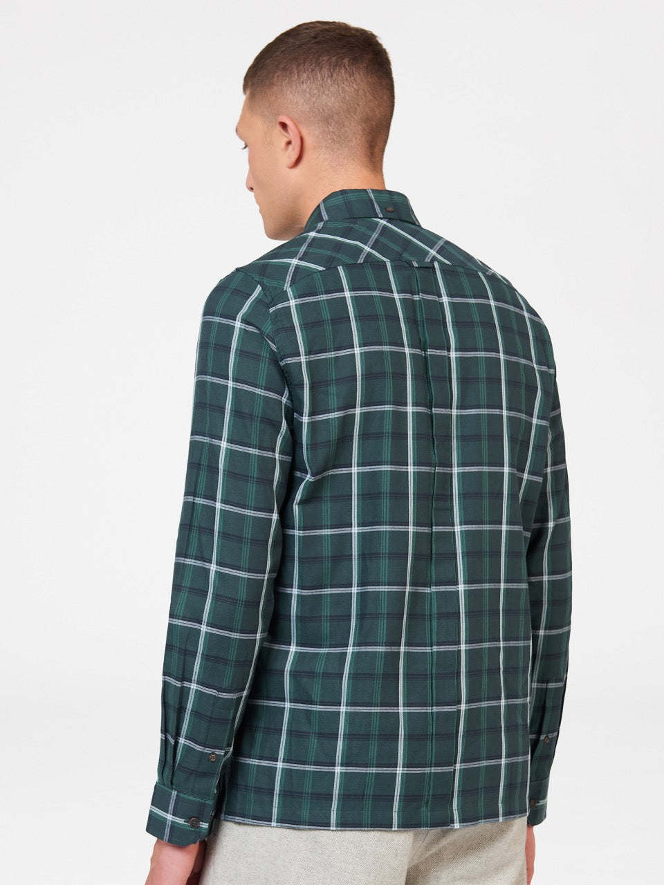 Ben Sherman Grid Check Shirts Green | 907451-ZDA