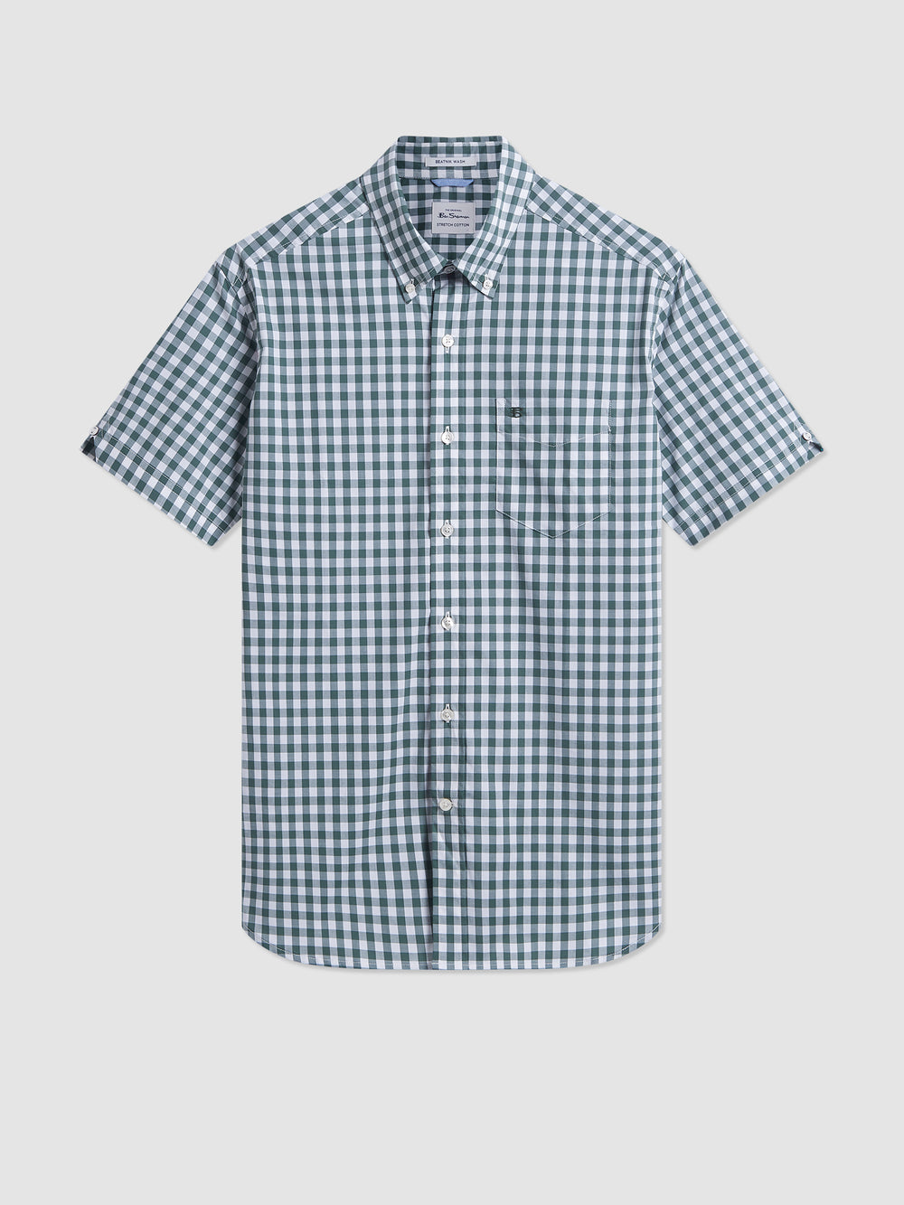 Ben Sherman House Poplin Gingham Shirts Olive | 871024-FDI