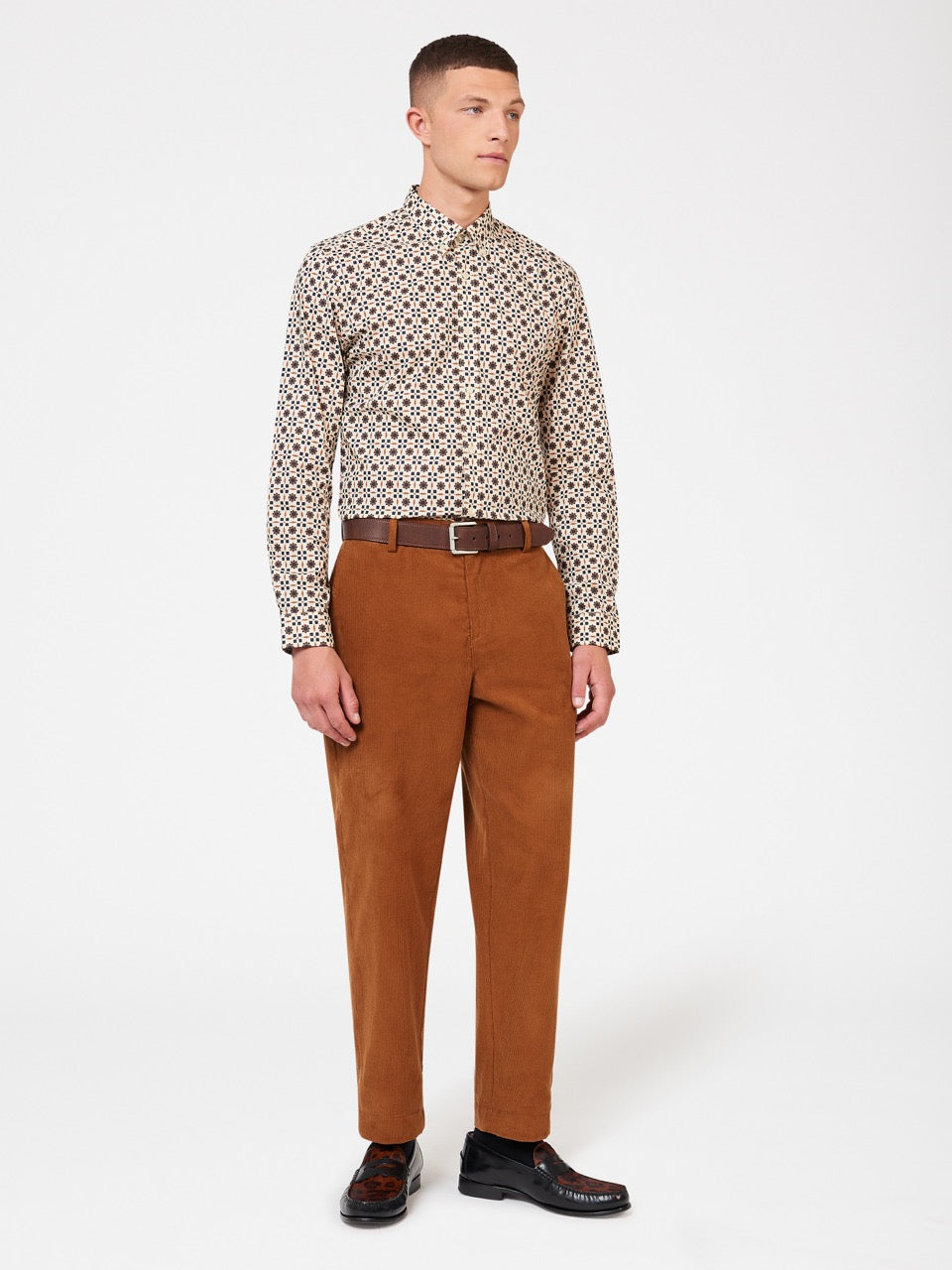 Ben Sherman Retro Foulard Print Slim Fit Shirts Brown | 914837-KPH