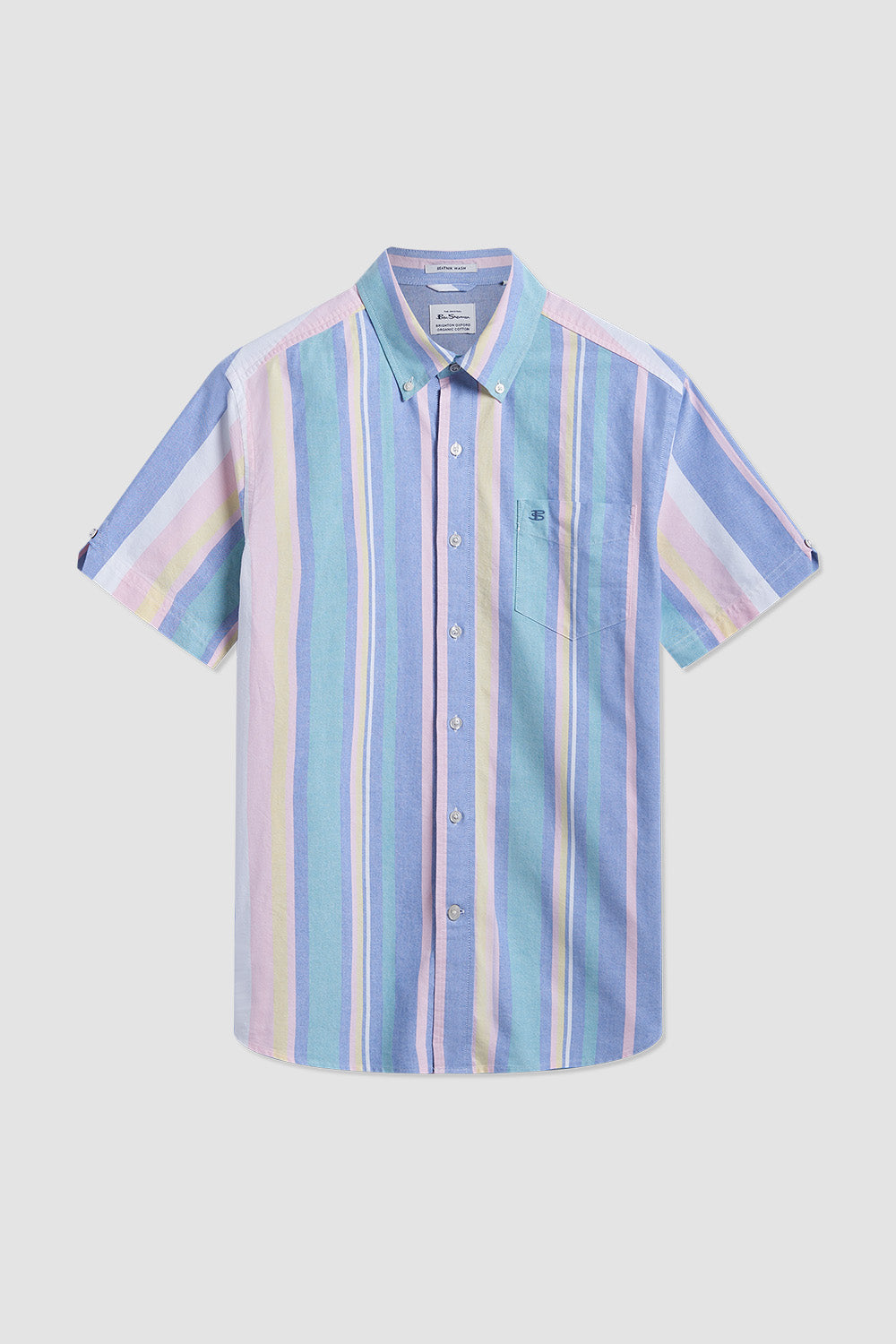 Ben Sherman Short Sleeve Brighton Oxford Organic Stripe Shirts Multicolor Stripes | 214850-KEX