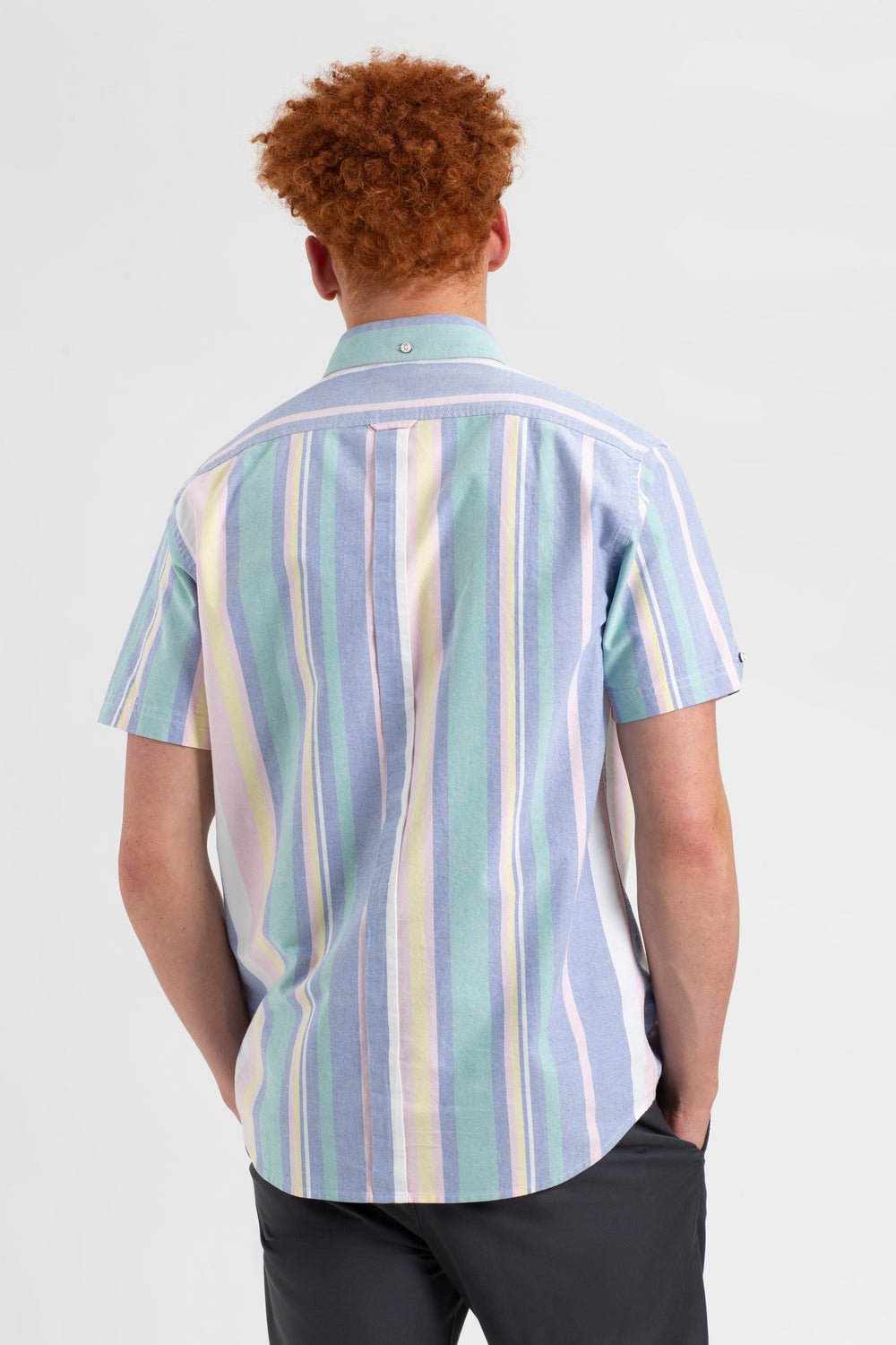 Ben Sherman Short Sleeve Brighton Oxford Organic Stripe Shirts Multicolor Stripes | 214850-KEX