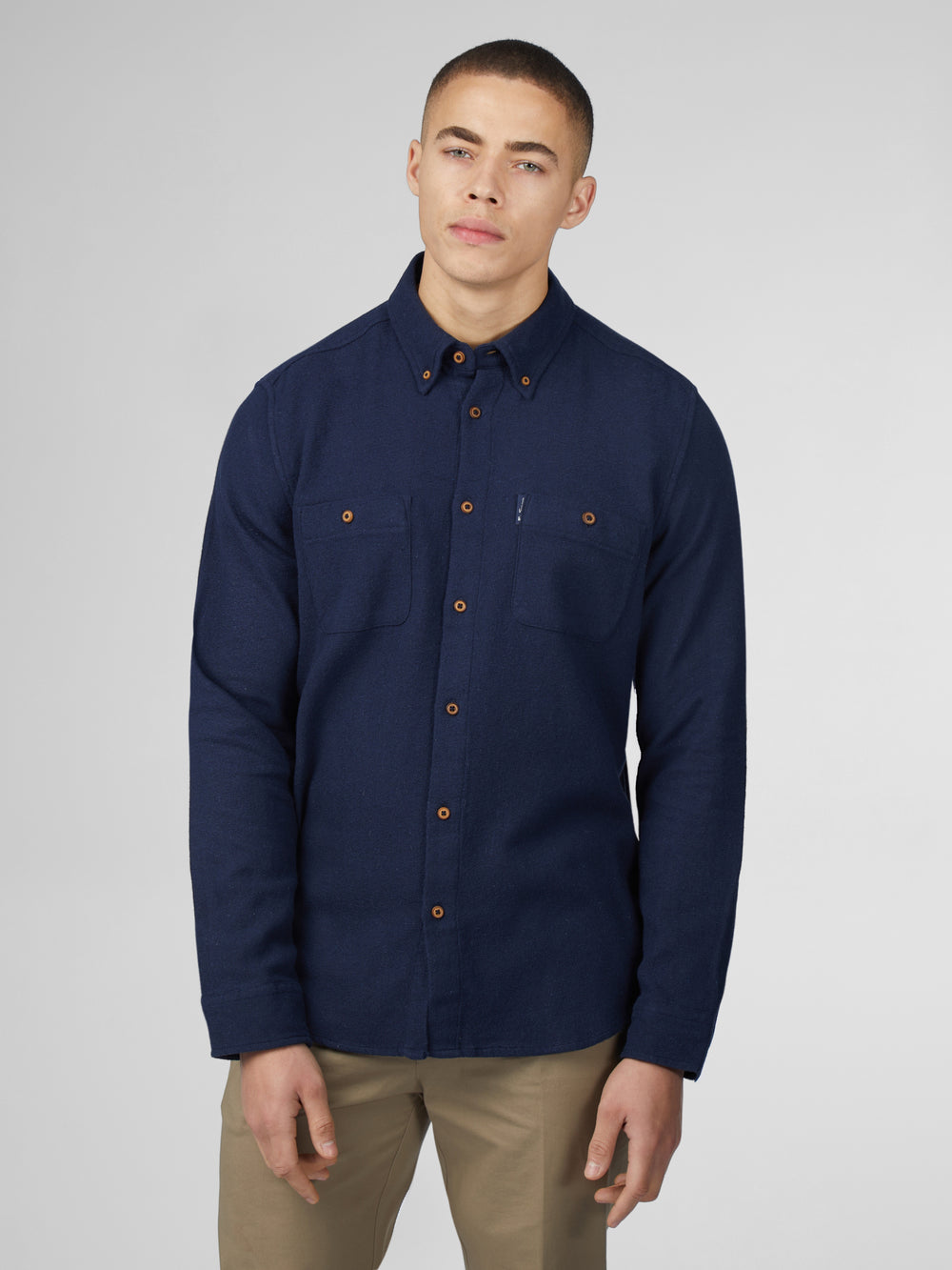 Ben Sherman Signature Boucle Shirts Navy | 194035-QJG