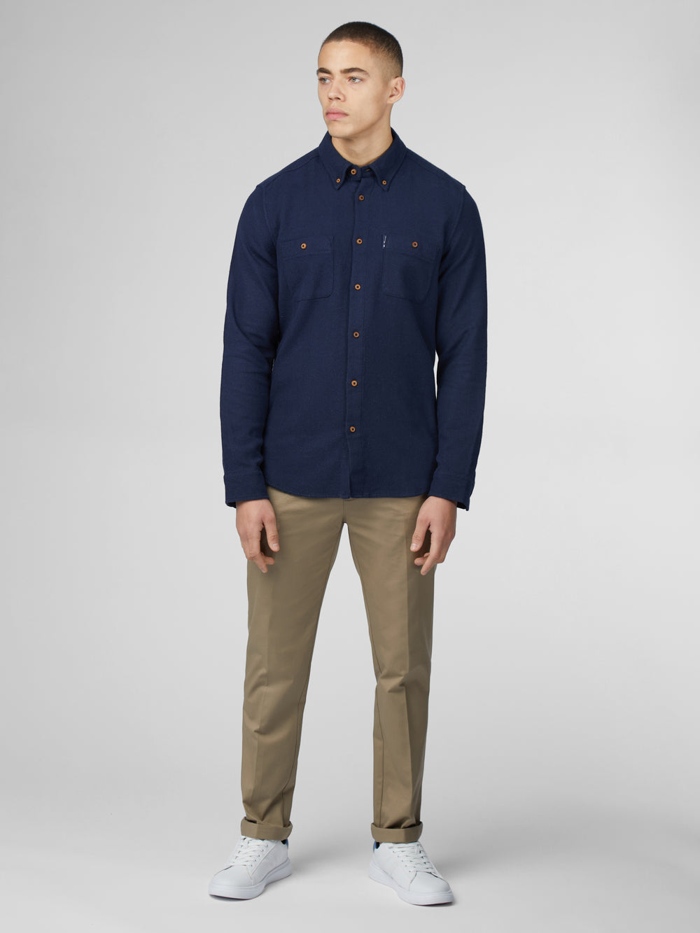 Ben Sherman Signature Boucle Shirts Navy | 194035-QJG