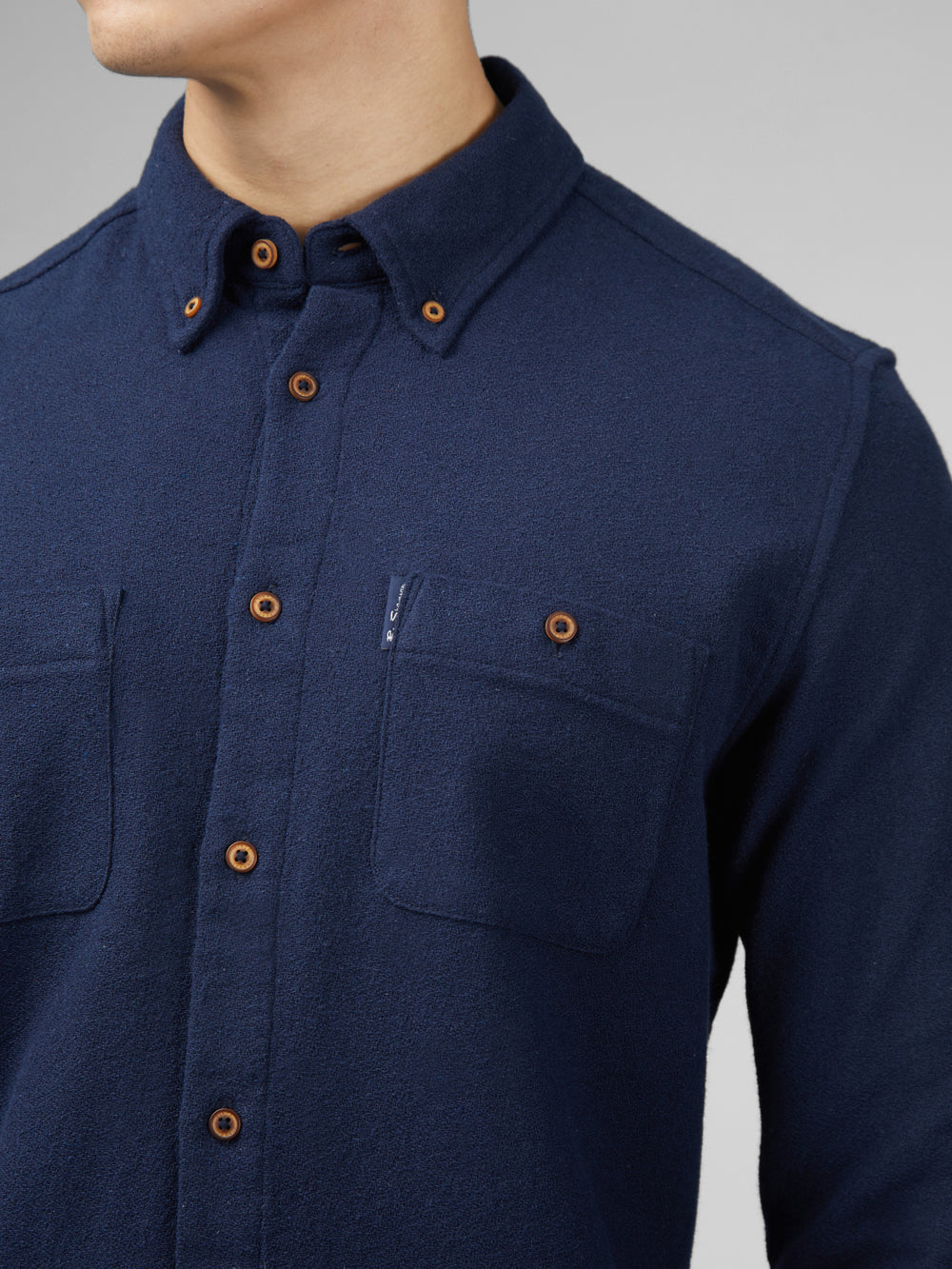 Ben Sherman Signature Boucle Shirts Navy | 194035-QJG