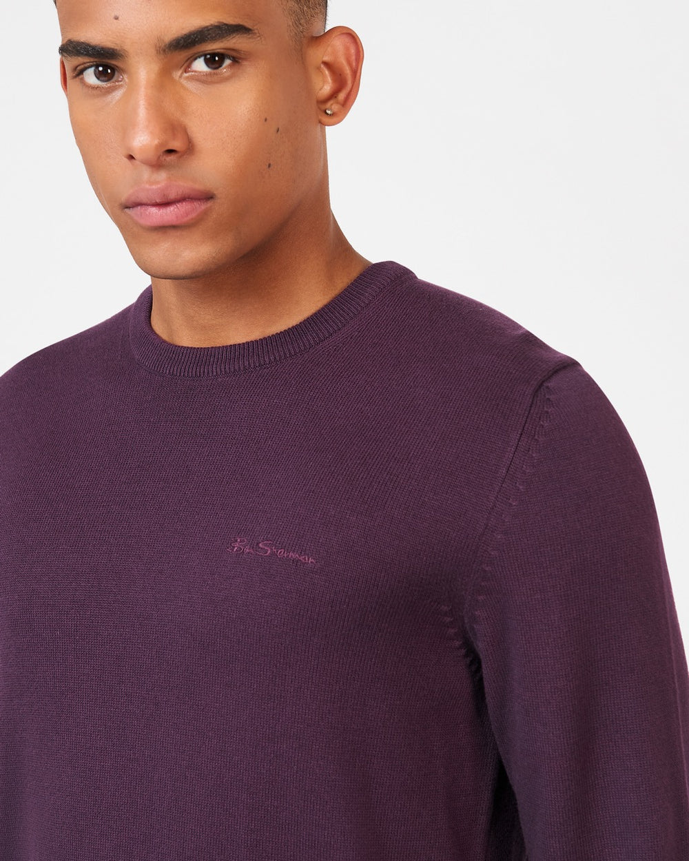 Ben Sherman Signature Crewneck Knitwear Purple | 591643-GDP