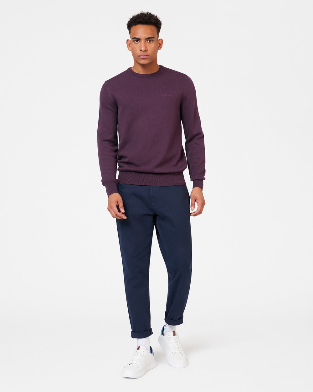 Ben Sherman Signature Crewneck Knitwear Purple | 591643-GDP