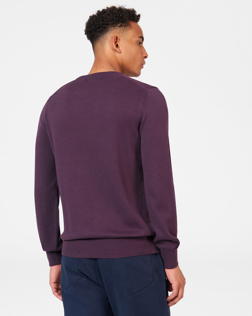 Ben Sherman Signature Crewneck Knitwear Purple | 591643-GDP