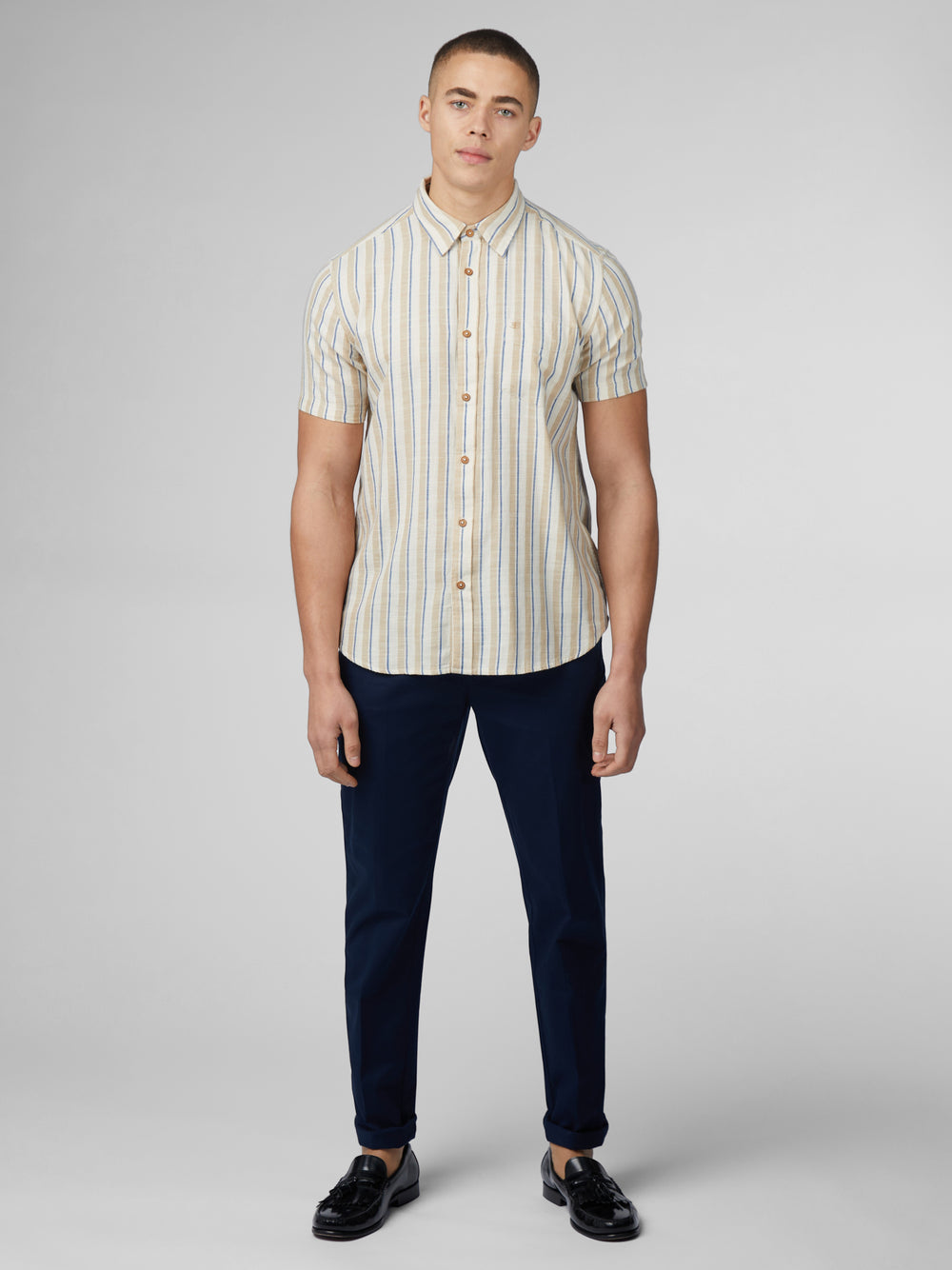 Ben Sherman Signature Mod Stripe Shirts White | 835471-POI