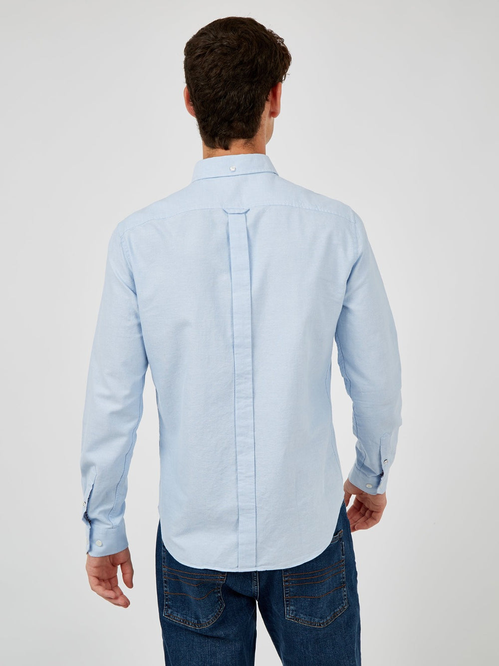 Ben Sherman Signature Organic Long-Sleeve Oxford Shirts Blue | 926813-SMY