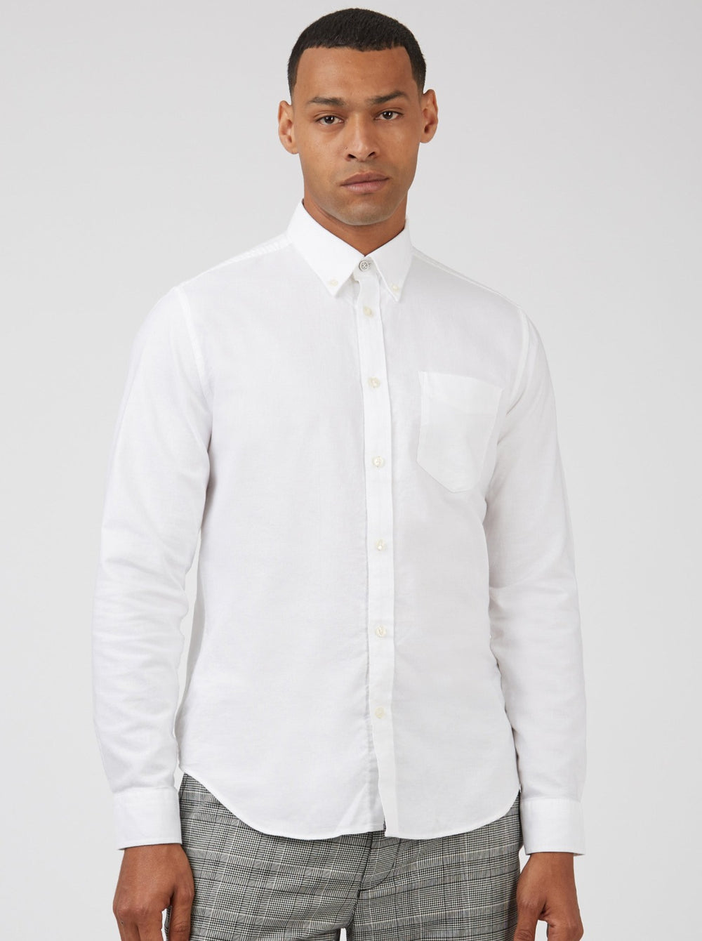 Ben Sherman Signature Organic Long-Sleeve Oxford Shirts White | 864701-ZRN