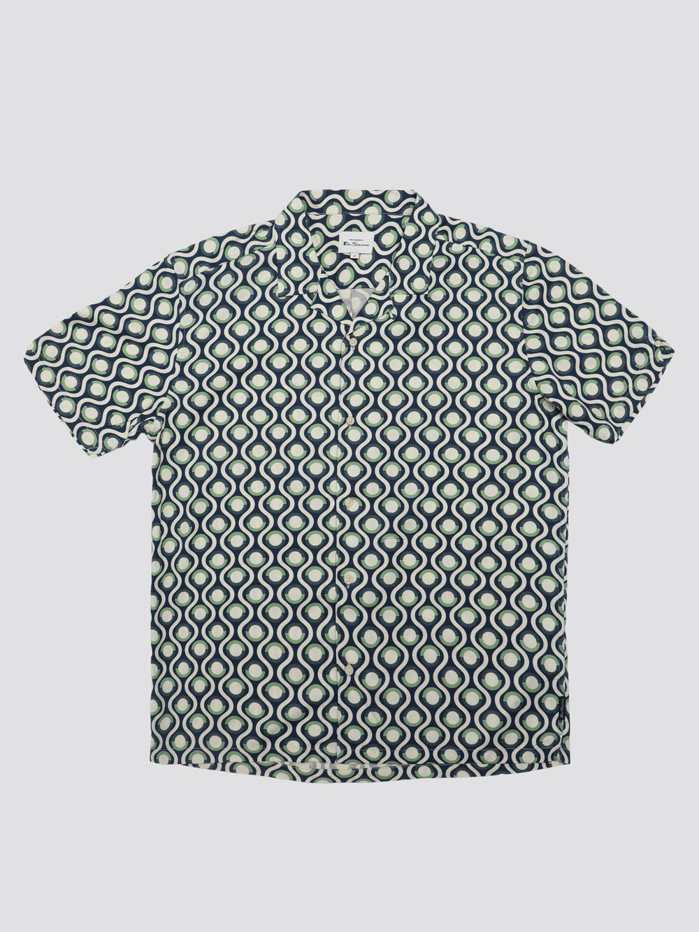 Ben Sherman Signature Retro Geo Shirts Green | 732918-VWP