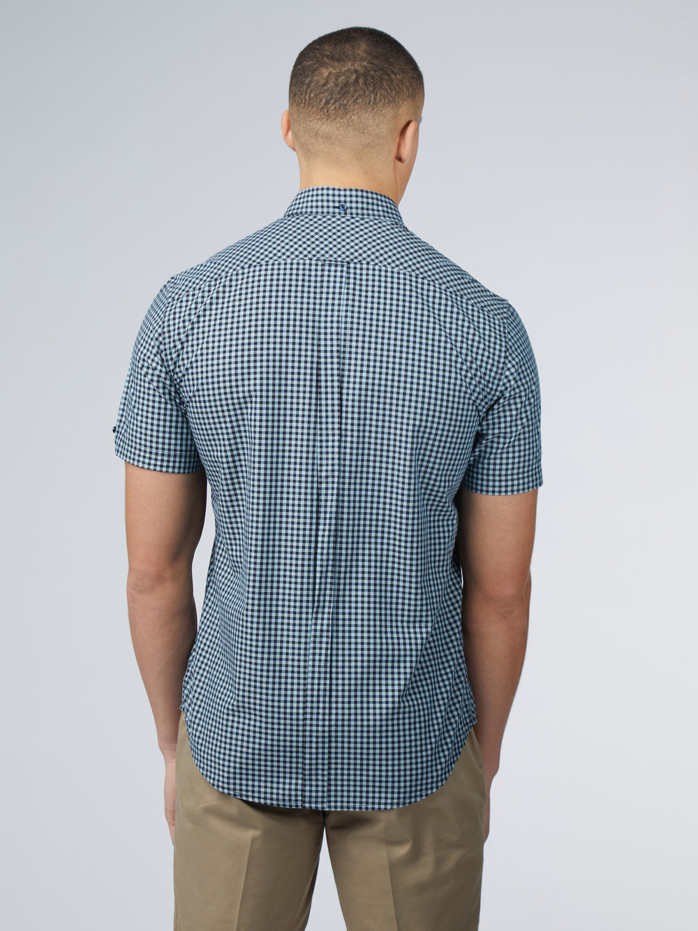 Ben Sherman Signature Short Sleeve Gingham Shirts Blue | 416589-BTI