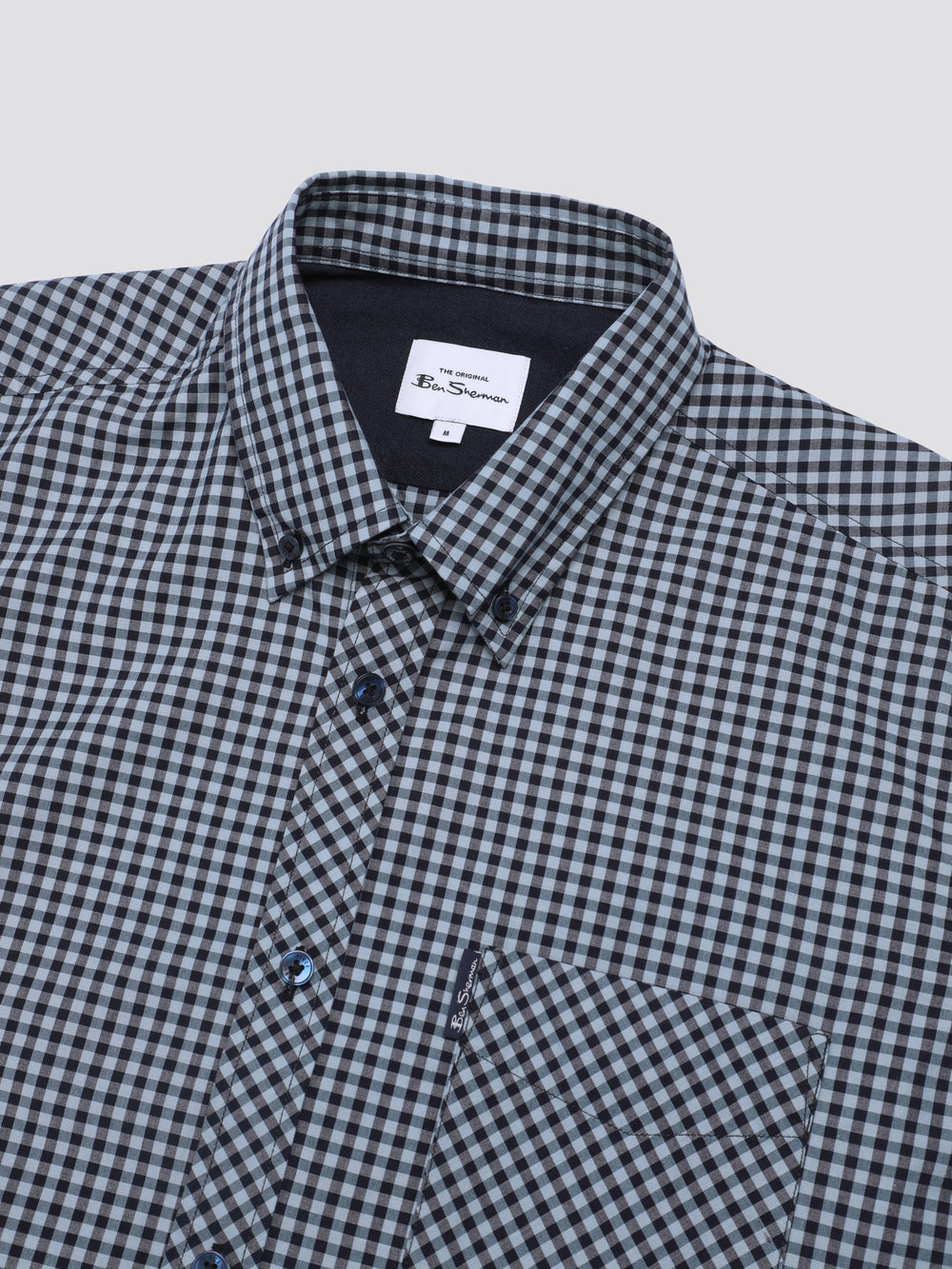 Ben Sherman Signature Short Sleeve Gingham Shirts Blue | 416589-BTI